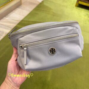 Tory Burch Nylon Belt Bag 170436 Bay Gray Lightweight $265